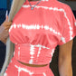 Tie Dye Print Corset Design Crop Top & Shorts Set
