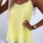 Contrast Lace V Neck Spaghetti Strap Tank casual Loose Fit Chiffon Top
