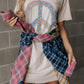 White Floral Peace Sign Graphic T Shirt Dress
