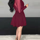 Dot Mesh Ruffles Long Sleeve Dress