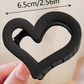 Black Cutout Heart Shape Frosted Small Hair Clip