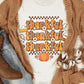 Khaki thankful Crew Neck Thanksgiving Graphic Tee