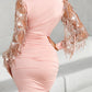 Sequin Tassel Design Ruched Bodycon Dress