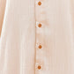 Apricot Crinkled Buttons Maxi Beach Dress with Slits