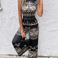 Tribal Print Sleeveless Wide Leg Jumpsuit