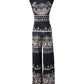 Tribal Print Sleeveless Wide Leg Jumpsuit