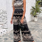 Tribal Print Sleeveless Wide Leg Jumpsuit