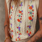 Jet Stream Embroidered Floral Cable Knit Sweater Vest