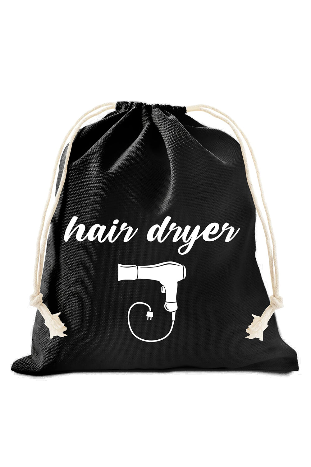 Black Canvas Drawstring Large Storage Bag