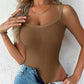 U Neck Sleeveless Ribbed Bodysuit