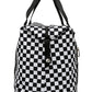 Black Checkered Print Large Capacity Tote Bag