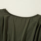 Moss Green Ruched Wrap V Neck Long Sleeve Bodysuit