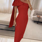 Skew Neck Sleeveless Bowknot Design Maxi Bodycon Evening Dress