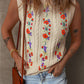 Jet Stream Embroidered Floral Cable Knit Sweater Vest