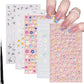 Light Pink Embossed Flower Heart Shape Self-Adhesive Nail Stickers