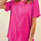 Rose Red Rhinestone Heart Graphic Crew Neck Valentines Tee