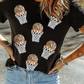 Black Sequin Basketball Patched Graphic Game Day T Shirt