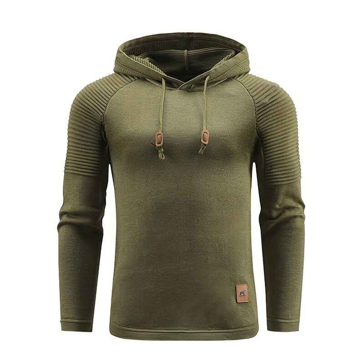 Army-Green-Mens-Autumn-And-Winter-Stylish-Fitness-Sports-Long-Sleeve-Hoodie-G094-Front