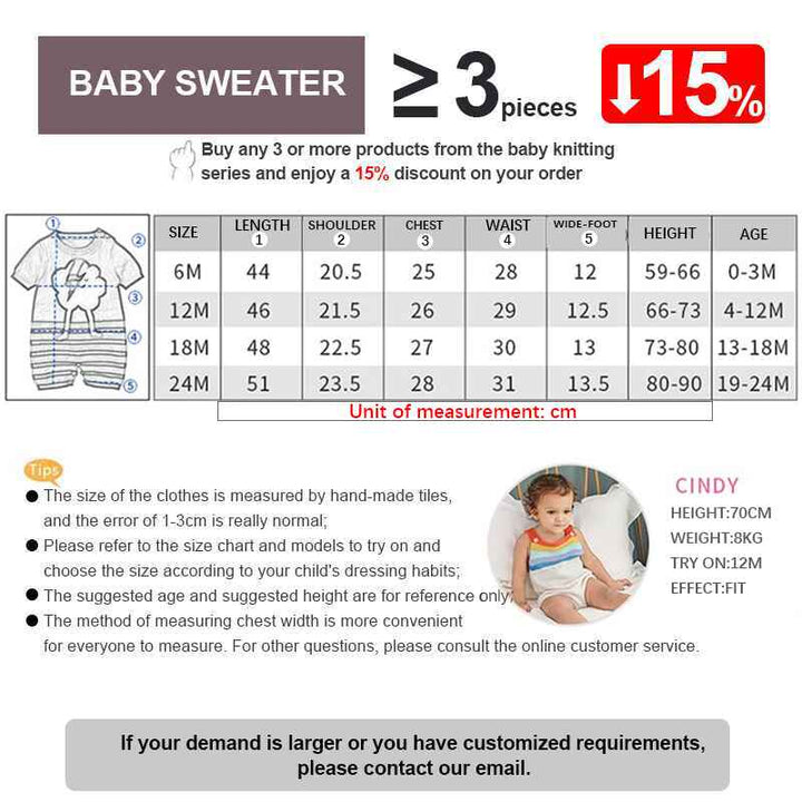    Baby-Unisex-Lightning-Cloud-Knit-Jumpsuit-A026-Size