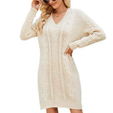 Beige-Women-Sweater-Dress-V-Neck-Long-Sleeve-Oversized-Knitted-Winter-Dresses-K574