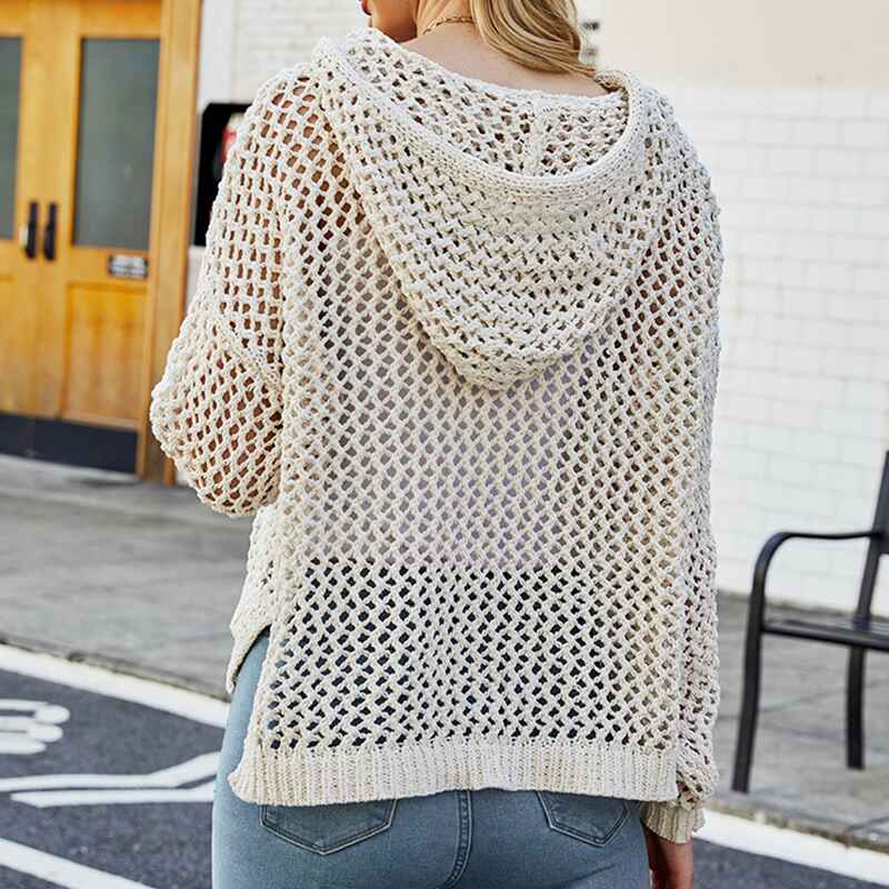     Beige-Womens-Hollow-Out-Long-Sleeve-Crochet-Cover-Up-Sweater-Top-Hoodie-Cutout-Knit-Pullover-Tops-K583-Back