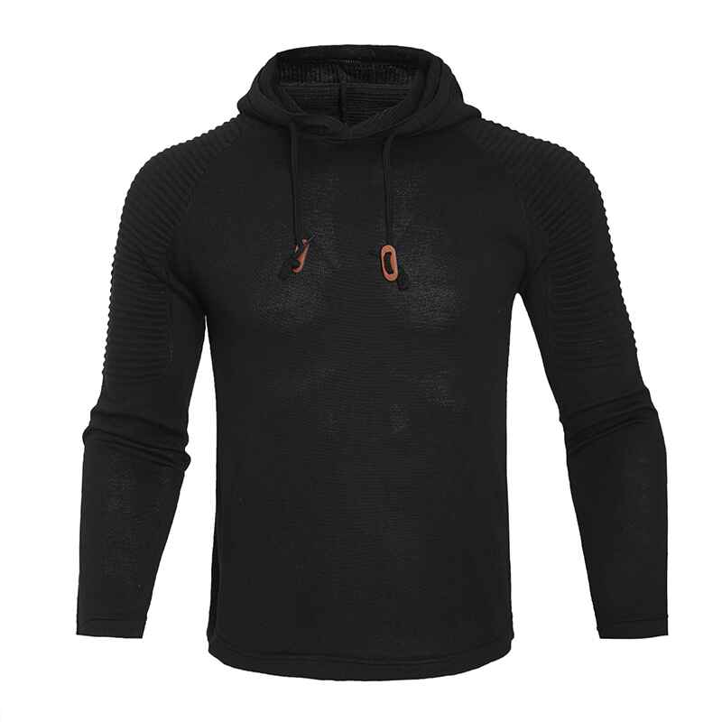 Black-Mens-Autumn-And-Winter-Stylish-Fitness-Sports-Long-Sleeve-Hoodie-G094-Front