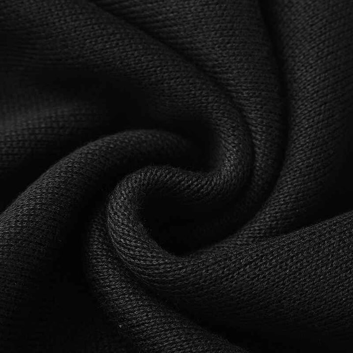 Black-Mens-Casual-Hooded-Knitted-Slim-Fit-Long-Sleeves-Drawstrings-Pullovers-Geometric-pattern-Sweaters-G092-Detail