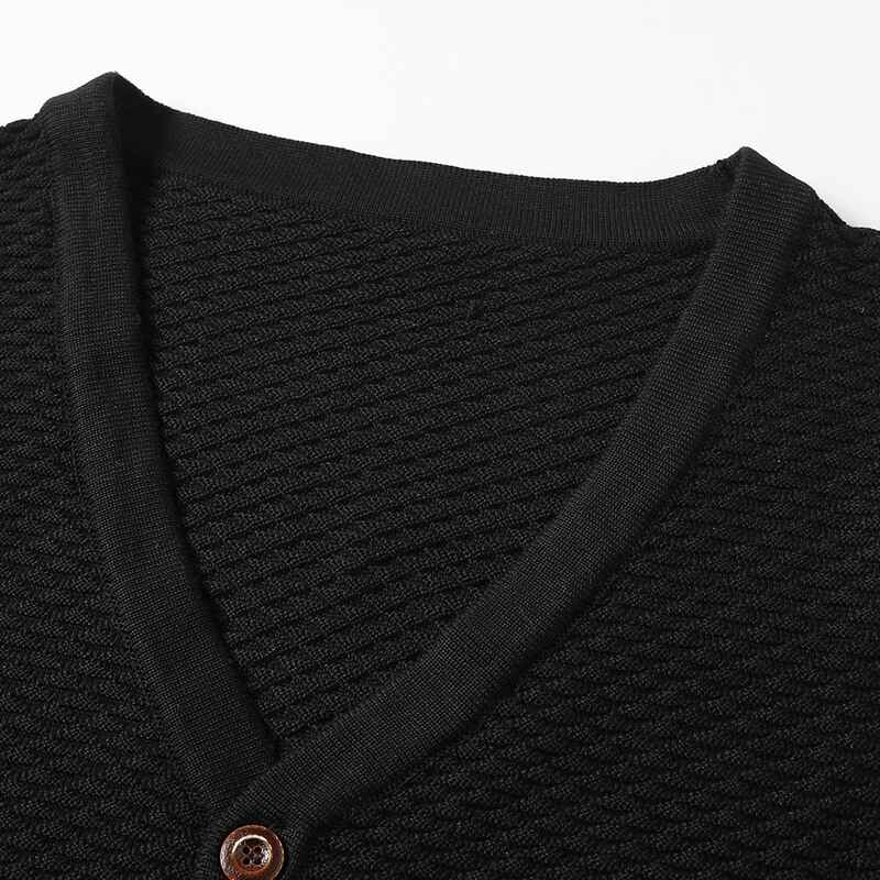 Black-Mens-V-neck-Button-Up-Cardigan-Casual-Texture-Pattern-Slightly-Stretch-Sweater-For-Spring-Fall-G104-Detail-1