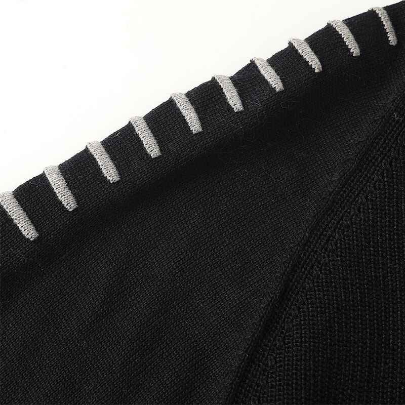 Black-Mens-Versatile-fashion-movement-Youth-Knit-Slim-Fit-Hoodie-Casual-Drawstrings-Shirt-Sweater-G097-Detail-1