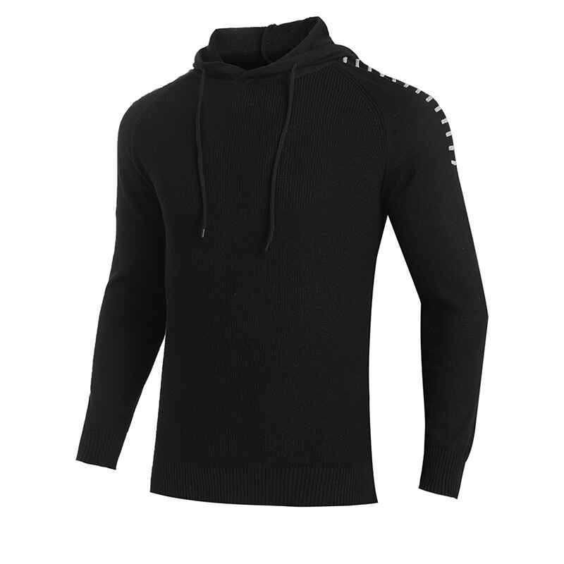 Black-Mens-Versatile-fashion-movement-Youth-Knit-Slim-Fit-Hoodie-Casual-Drawstrings-Shirt-Sweater-G097-Side