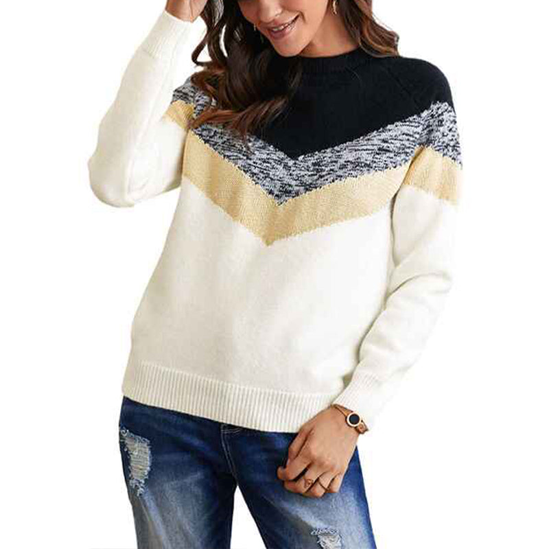 Black-Women-Long-Sleeve-Crew-Neck-Pullovers-Stitching-Color-Loose-Knitted-Sweaters-K173-2