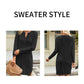    Black-Womens-Sweater-Dress-Long-Sleeve-V-Neck-Cable-Knit-Sweater-Dresses-Casual-Loose-K584-Detail