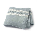 Blue-Baby-Blanket-Cotton-Knit-Soft-Cozy-Newborn-Boy-Girls-Swaddle-Receiving-Blanket-A076