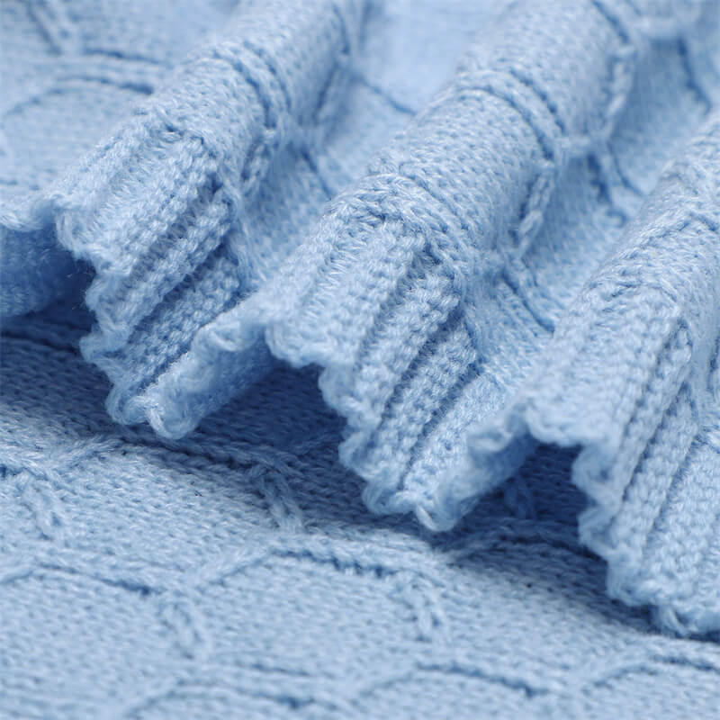 Blue-Baby-Blanket-Knit-Cellular-Toddler-Blankets-for-Boys-and-Girls-A043-Detail-1