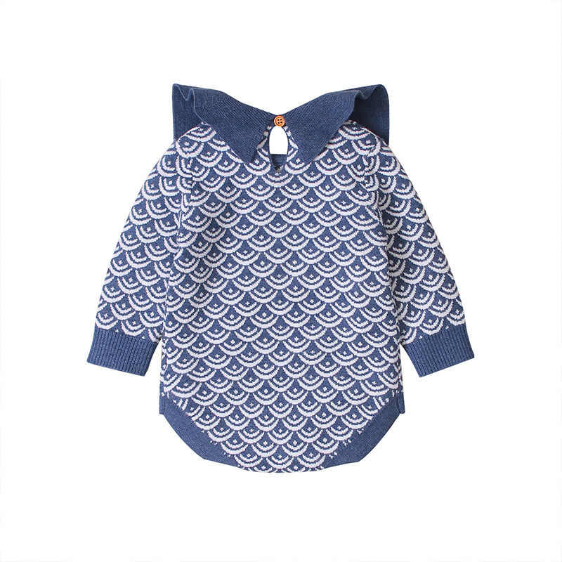   Blue-Baby-Girl-Baby-Boy-Ocean-Wave-Pattern-Jumpsuit-Long-Sleeve-Knit-Jumpsuit-Jumpsuit-A006-Back