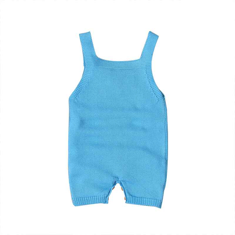 Blue-Baby-Girl-Boy-white-cloud-pattern-Romper-Sleeveless-Knitted-Bodysuit-Jumpsuit-A013-Back