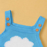     Blue-Baby-Girl-Boy-white-cloud-pattern-Romper-Sleeveless-Knitted-Bodysuit-Jumpsuit-A013-Shoulder-strap-1