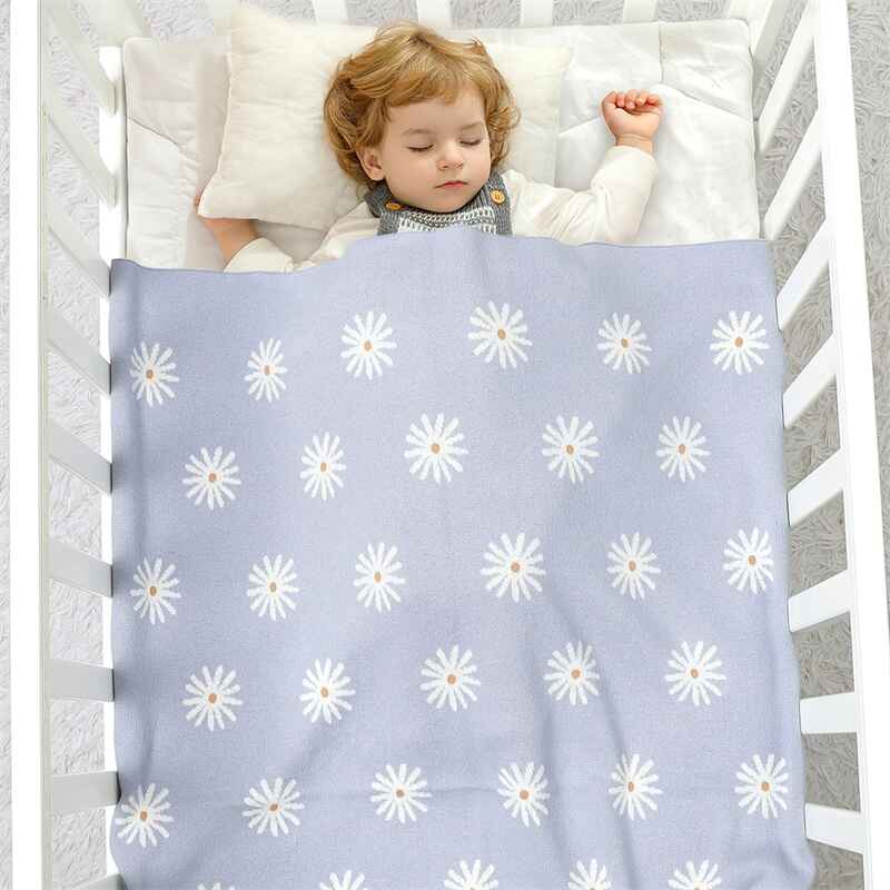    Blue-Newborn-Baby-Boy-Nursery-Pram-Swaddling-Blanket-Infant-Girl-Security-Crocheted-Crib-Blanket-A067-Scenes-4