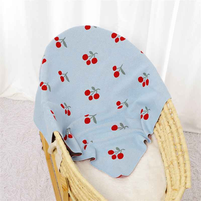 Blue-Premium-Soft-Cotton-Cable-Knit-Baby-Blankets-Baby-Nursery-Stroller-Blanket-A087-Scenes-4