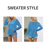 Blue-Womens-Sweaters-Causal-Long-Sleeve-V-Neck-Lightweight-Corchet-Pullover-Sweater-Tops-k609-Detail
