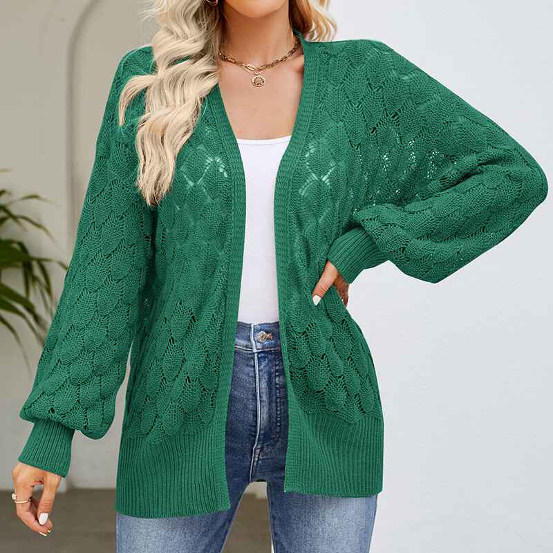 Brown-Womens-Cardigans-Long-Sleeve-Dressy-Casual-Crochet-Knit-Sweaters-Fall-Fashion-Solid-Color-Hollow-Cardigans-Coat-K578-Green