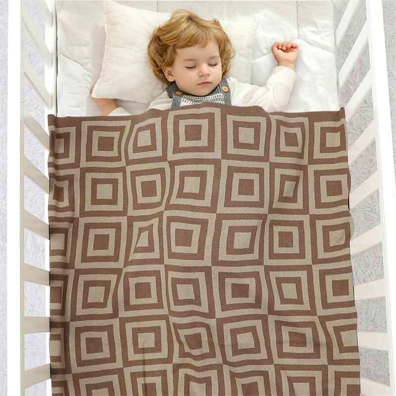 Coffee-Knit-Baby-Swaddling-Blanket-Cotton-Lightweight-Soft-Cozy-Receiving-Swaddle-Crib-Stroller-Quilt-Blanket-A062-Scenes-3