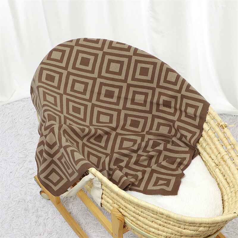 Coffee-Knit-Baby-Swaddling-Blanket-Cotton-Lightweight-Soft-Cozy-Receiving-Swaddle-Crib-Stroller-Quilt-Blanket-A062-Scenes-6