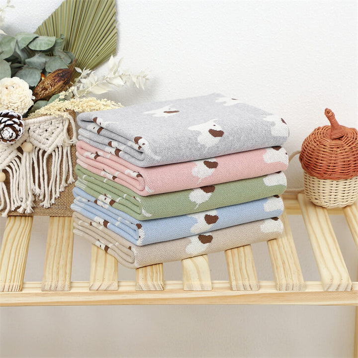    Combination-100_-Cotton-Baby-Blanket-Knit-Soft-Cozy-Swaddle-Receiving-Blankets-Toddler-Infant-Blanket-with-Lovely-Elephant-A056-Scenes-2