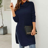 Dark-Blue-Womens-Turtleneck-Long-Sleeve-Tunic-Sweater-Oversized-Chunky-Knit-Pullover-Jumper-Tops-K607
