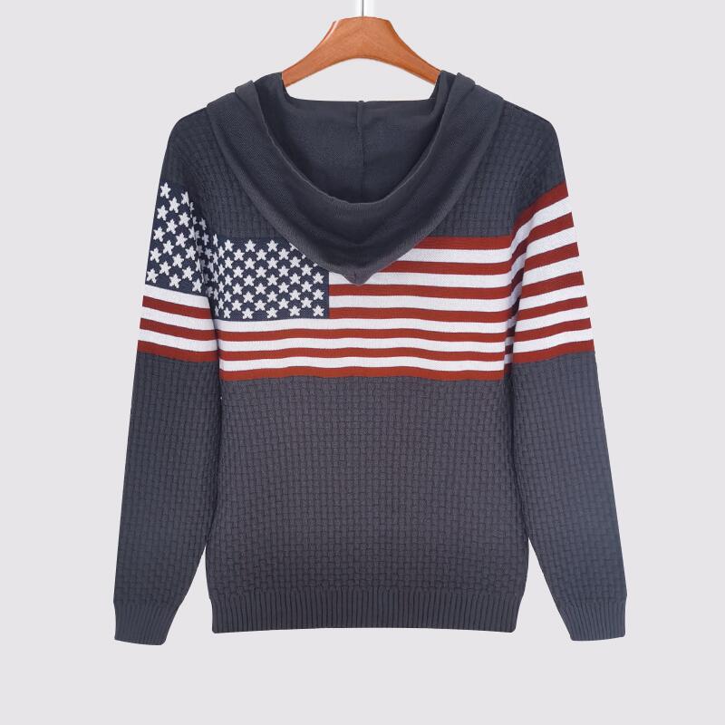    Dark-Gray-Mens-Hooded-Sweatshirt-Casual-Long-Sleeve-Drawstring-Waffle-Knit-Pullover-Hoodies-G710-Product-Back