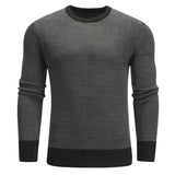    Dark-Grey-Mens-Knitwear-Autumn-And-Winter-New-Fashion-Casual-Round-Neck-Sports-Sweater-G102-Front