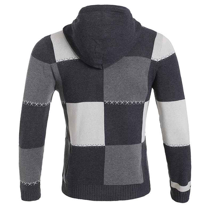 Dark-Grey-Mens-Long-Sleeved-color-matching-Pullover-Sweater-Slim-Drawstring-Casual-Hooded-Sweater-For-Autumn-And-Winter-G091-Back