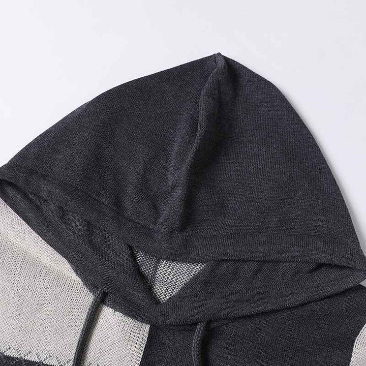    Dark-Grey-Mens-Long-Sleeved-color-matching-Pullover-Sweater-Slim-Drawstring-Casual-Hooded-Sweater-For-Autumn-And-Winter-G091-Detail-4
