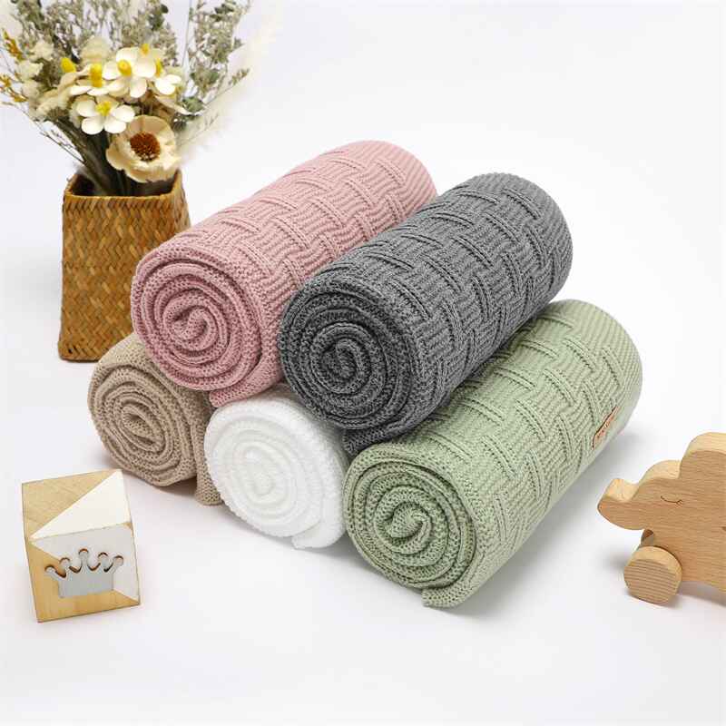 Five-Colors-Baby-Receiving-Blanket-for-Organic-Cotton-Knit-Soft-Warm-Cozy-Unisex-Cuddle-Blanket-A083